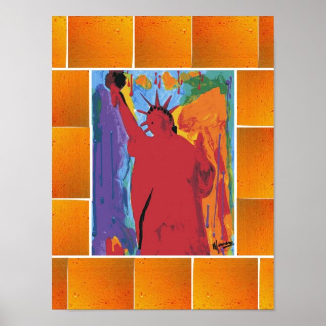 Póster Estilo Peter Max pintura em acrílico original assi (Frente)