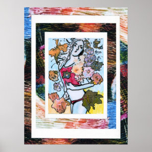 Póster Estilo Peter Max pintura em acrílico original assi