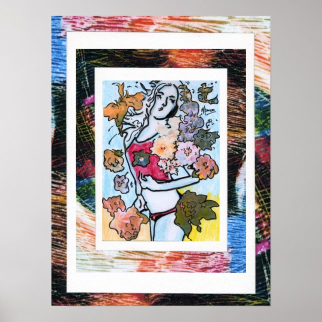 Póster Estilo Peter Max pintura em acrílico original assi (Frente)