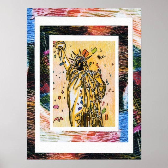 Póster Estilo Peter Max pintura em acrílico original assi (Frente)