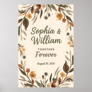 Poster [Estilo] Placa de Boas-Vindas de Casamento [Flor/T