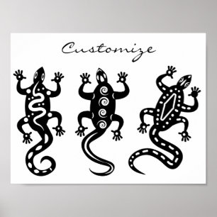 Poster Estilo preto do sudoeste de Thunder_Cove de três