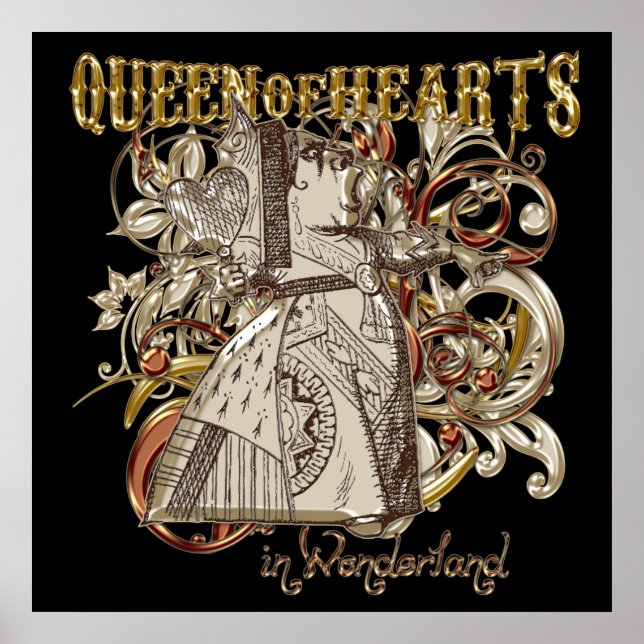 Poster Estilo Queen of Hearts Carnivale (Versão Dourada) (Frente)