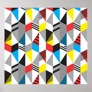 Poster Estilo Retro Bauhaus: Abstrato sem costura