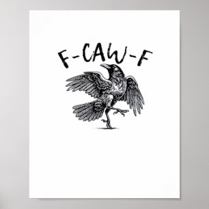 Poster Estilo Retro Clássico F Caw F Corvo