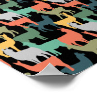 Estilo Retro Llama Alpaca Vintage Cor Rosa