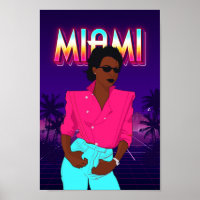 Estilo retrô Miami dos anos 80