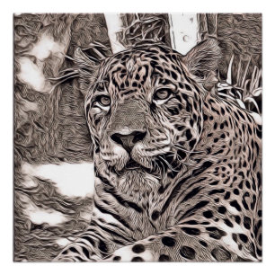 Póster estilo rústico - jaguar