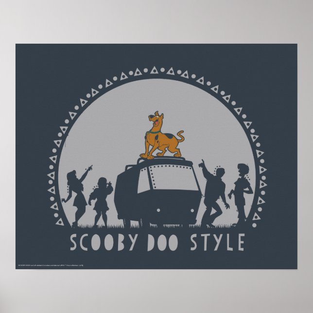 Poster Estilo Scooby-Doo Tribal Van Silhouette (Frente)