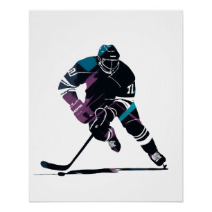 Póster Estilo Silhouette Desafio do Esporte do Jogo de Hó