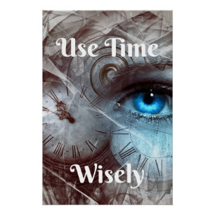 Póster Estilo Steampunk de Cotação Motivada do Tempo