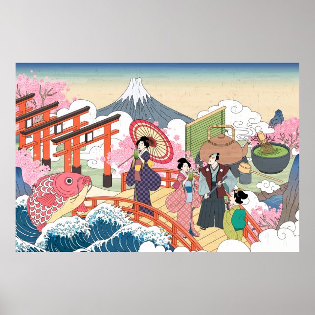 Poster Estilo Ukiyo-e japonês (Frente)