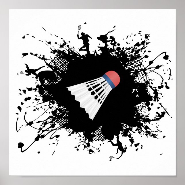 Poster Estilo Urbano de Badminton (Frente)