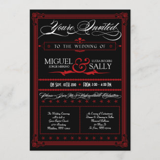 Poster - Estilo Vermelho e Preto - Convite para Ca