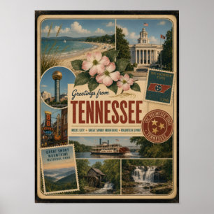 Poster Estilo Vintage Autêntico do Tennessee