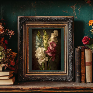 Poster Estilo Vintage Gladiolus Arte Floral