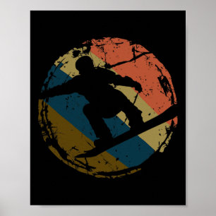 Poster Estilo Vintage Legal Retro 70's Snowboard Gift Sno