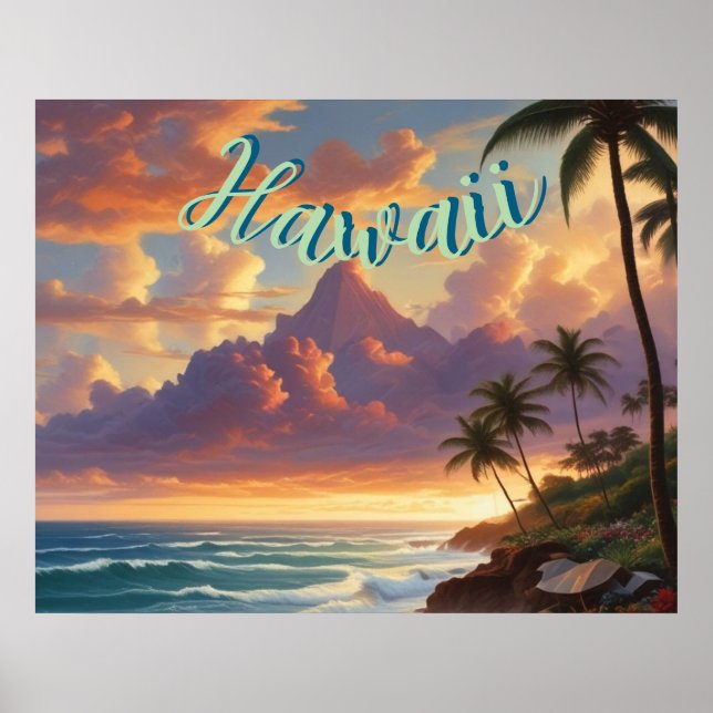 Poster Estilo Vintage Viagem Honolulu Médio Havaiano - Pa (Frente)