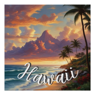 Póster Estilo Vintage Viagem Honolulu Médio Havaiano - Pa