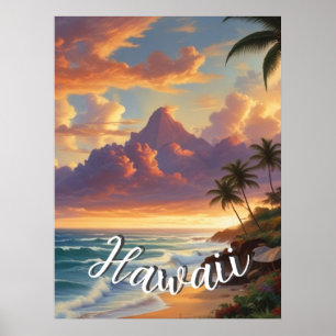 Poster Estilo Vintage Viagem Honolulu Médio Havaiano - Pa
