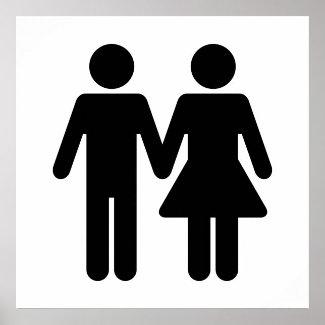 Poster Estilo WC casal - Preto (Frente)