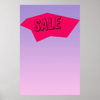 Poster Estilo Zine de Tendência Venda Papel de Sinal Cort