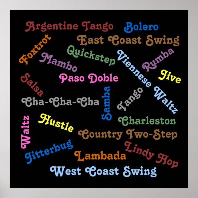 Póster Estilos de dança do salão (Frente)
