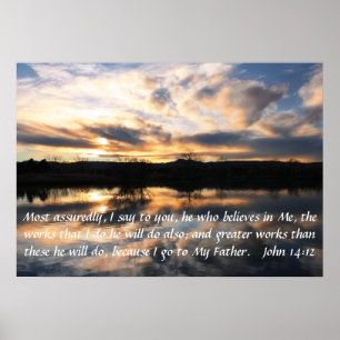 Poster estímulo bíblia ao sol John 14:12