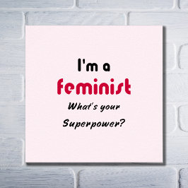 Póster Estipografia rosa feminista superpotente