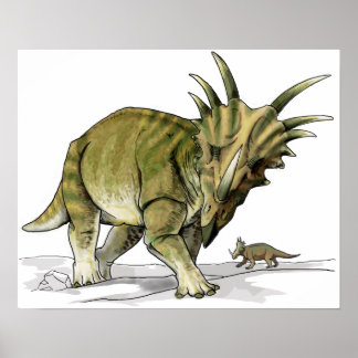 Póster Estiracossauro - Dinossauro Cretácico