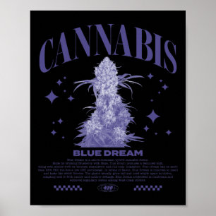 Poster Estirpe Híbrida Sativa de Natal Blue Dream 