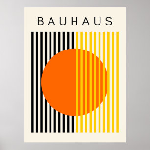 Poster Estirpes do Círculo Laranja de Arte Moderna Bauhau