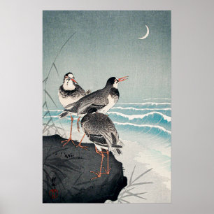 Poster Estirpes na margem por Ohara Koson (1926)