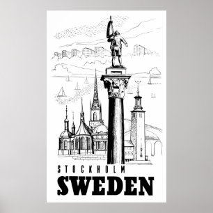 Poster Estocolmo, capital da Suecias