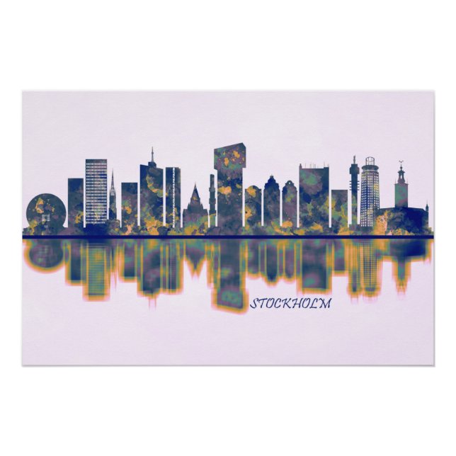 Póster Estocolmo Skyline (Frente)