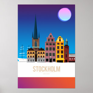 Póster Éstocolmo, suecia