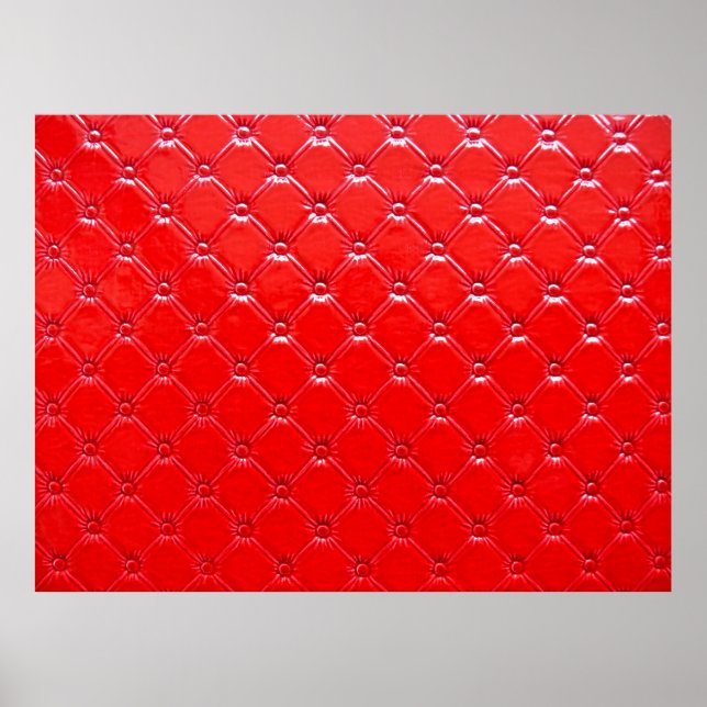 Poster Estofo de couro vermelho genuíno. (Frente)