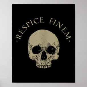 Poster Estojo Filosofia Respice Finem Estoicismo Crânio Q