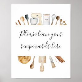 Poster Estoque a cozinha e deixe suas placas de receita a