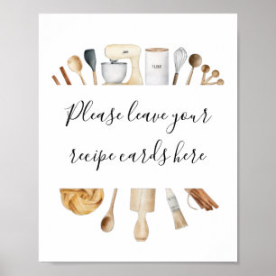 Poster Estoque a cozinha e deixe suas placas de receita a