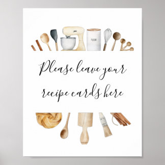 Poster Estoque a cozinha e deixe suas placas de receita a