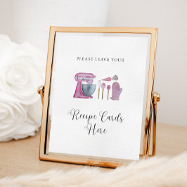 Poster Estoque rosa no Chá de panela de Cartões de Receit