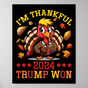 Poster Estou agradecido pelo Patriótico Trump Won 2024