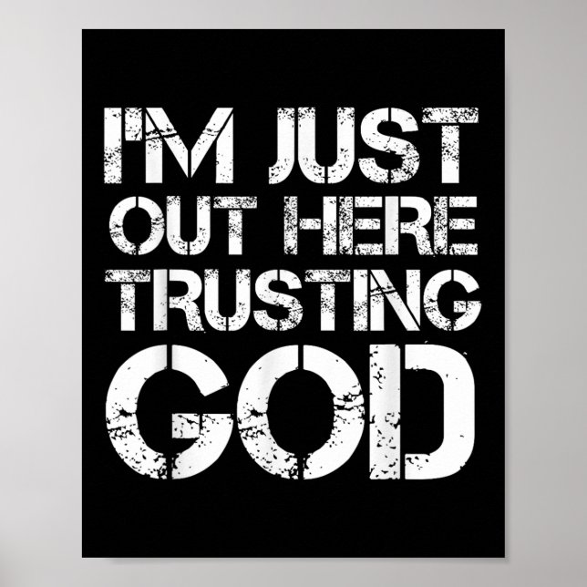 Poster Estou Aqui Confiante Em Deus Cristão Religioso  (Frente)