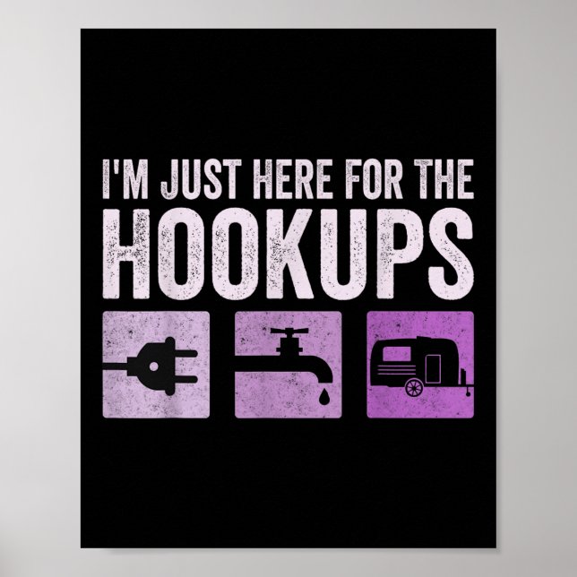 Poster Estou Aqui Para O Camp Rv Camper Engraçado De Hook (Frente)