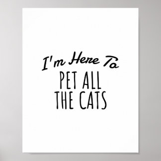 Poster Estou Aqui Para Pôr Todos Os Gatos, Engraçada Cita