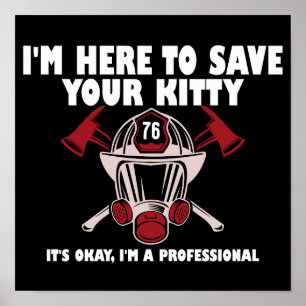 Poster Estou aqui para salvar seu Gatinho, Engraçado Bomb
