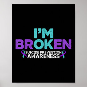 Poster Estou Bem Estou Quebrado Prevenção do Suicídio Con