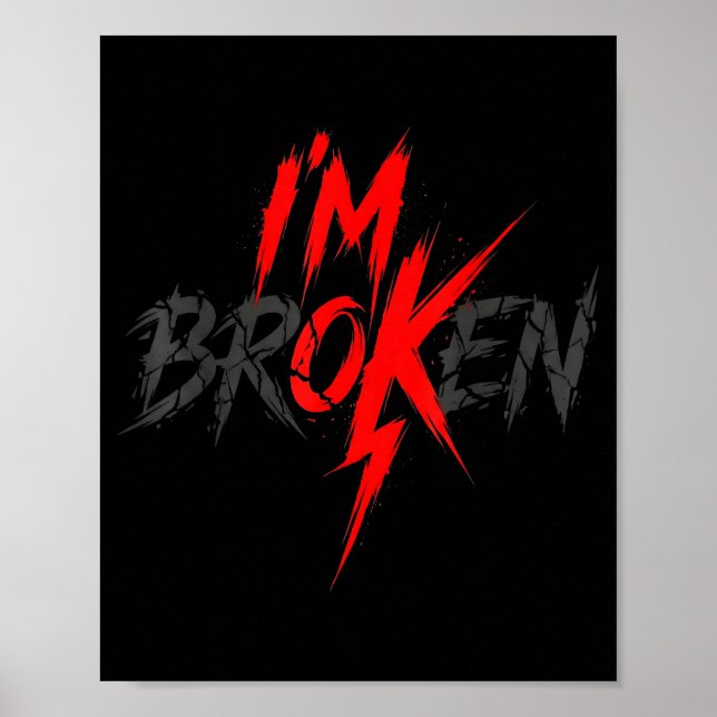 Poster Estou Bem Quebrado Quebrado Bem Invisível (Frente)
