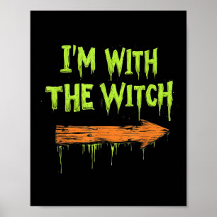 Poster Estou Com A Bruxa Funny Halloween Dele E Dela